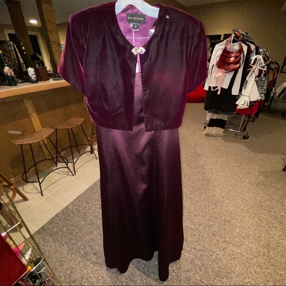 Vtg Scott McClintock floor length dress w/ jkt 12
